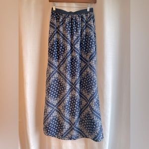 Blue paisley long skirt
